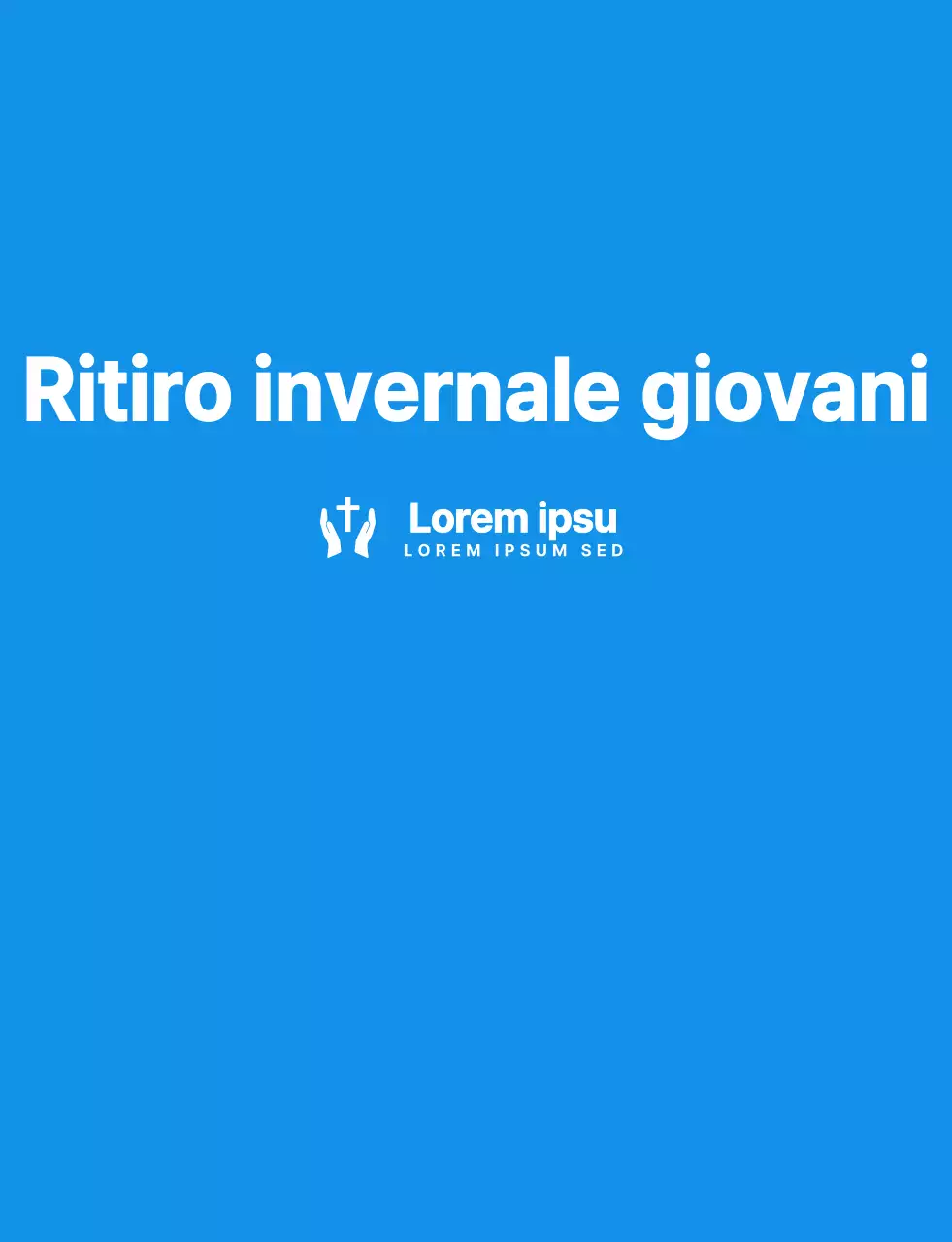 Maglietta semplice e pulita con logo in stile ritiro invernale della chiesa in blu e bianco