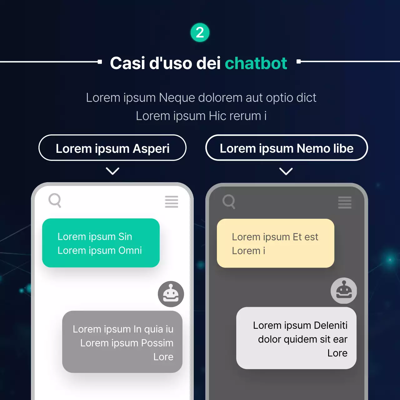 Materiali per chatbot per un concetto di personaggio robotico blu navy