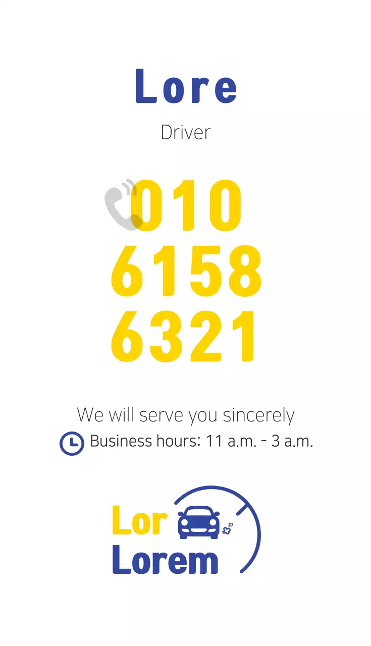 Blue Modern Driving Advertisement Business Card