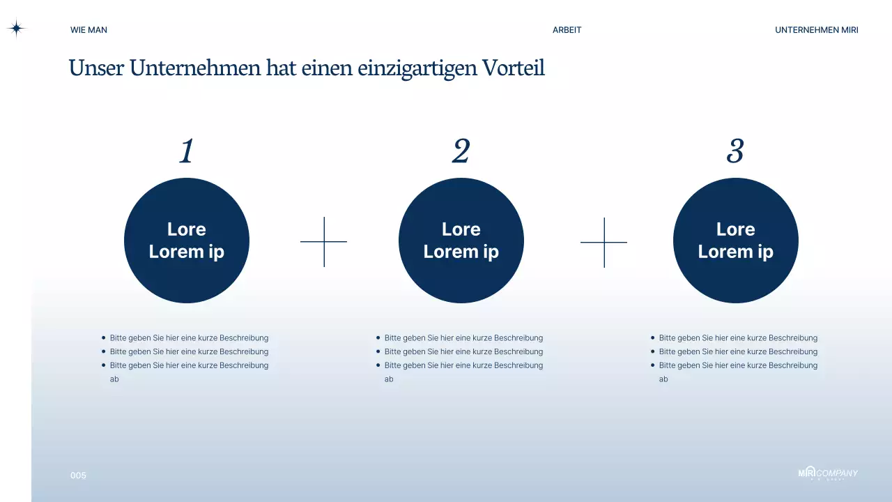 Moderner Business-PT-Vorschlag in Marineblau