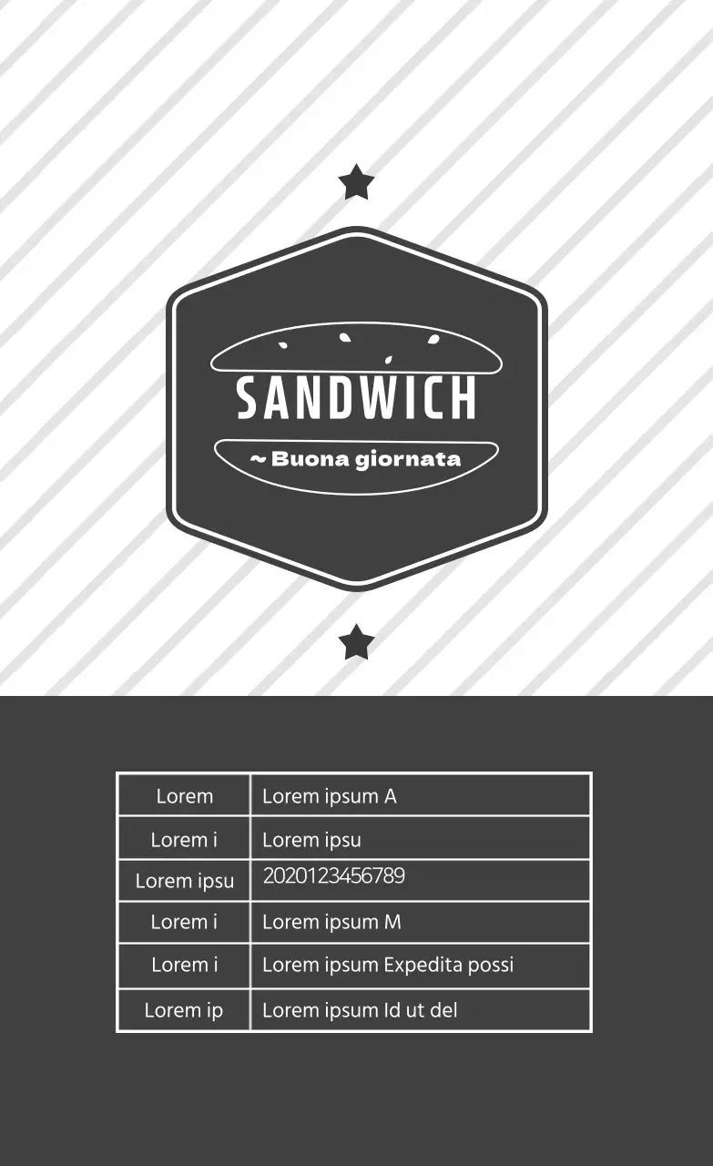 Etichette per panini con motivo a righe grigie