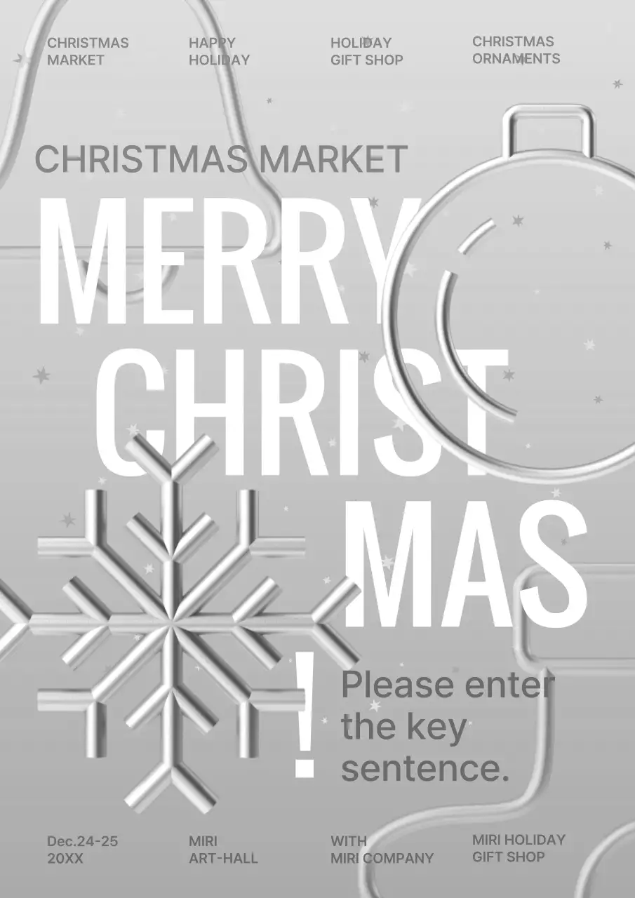 Grey Modern Christmas Announcement Poster