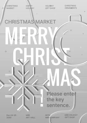 Grey Modern Christmas Announcement Poster