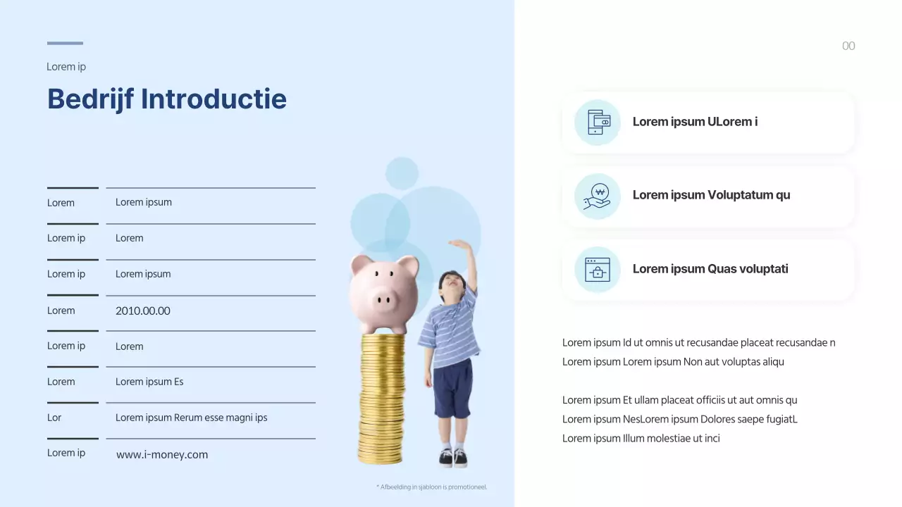 Blauw getinte financiële app diensten investeringsvoorstel