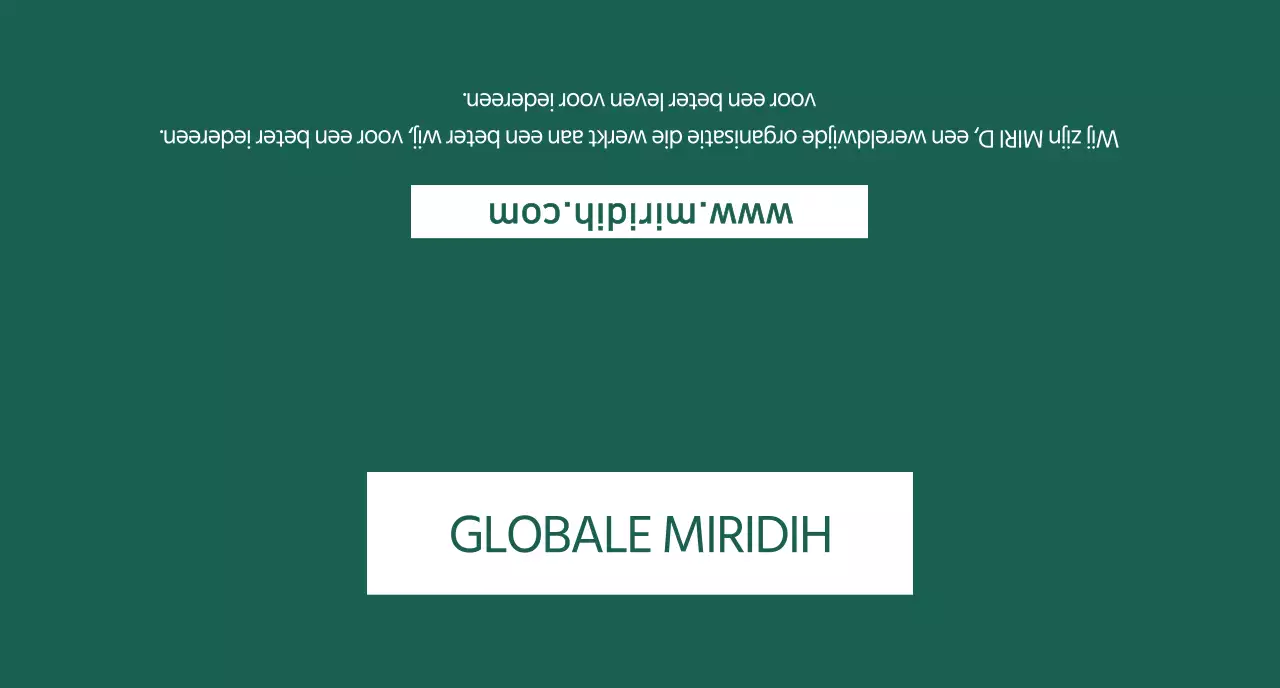 Een eenvoudige, donkergroene Global Mirridi voor bedrijfspromotie