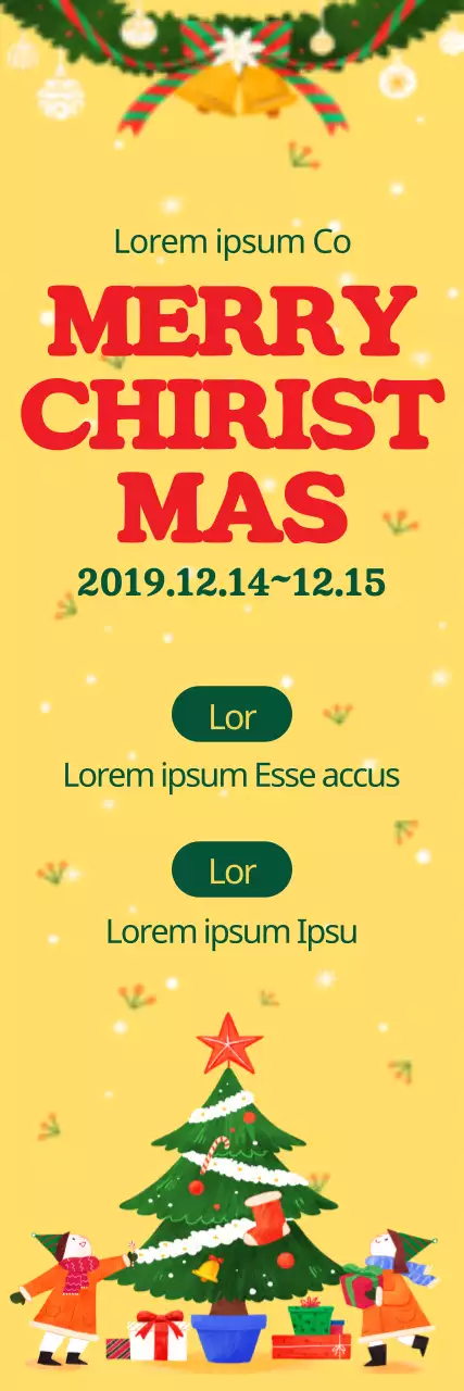 Banner de anúncio de Natal tradicional amarelo