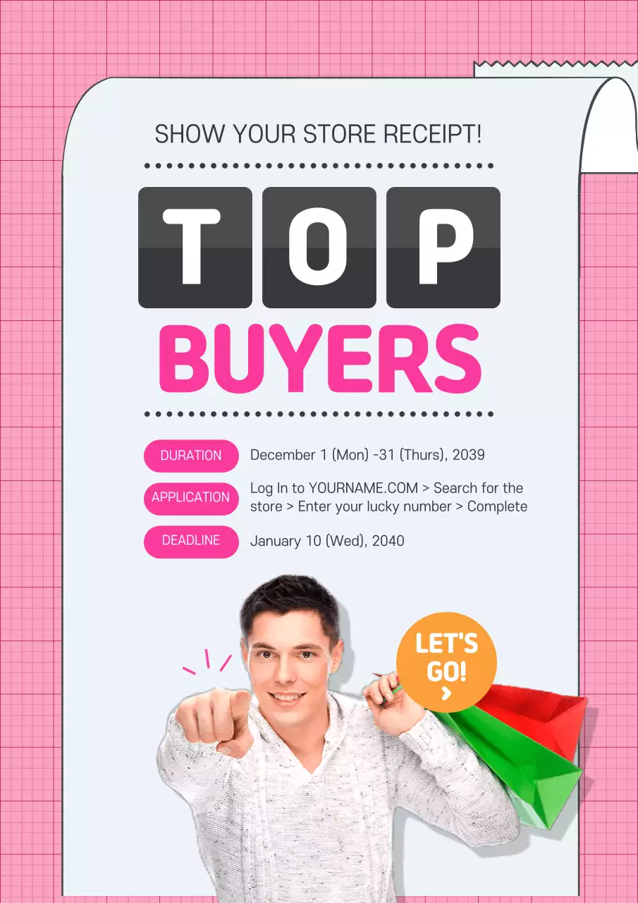 Pink Trendy Buyers Promotion Poster