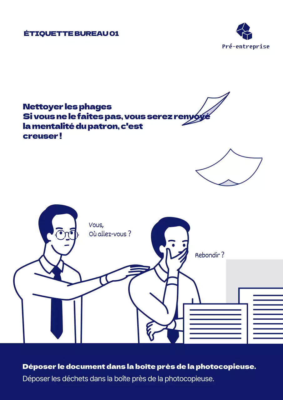 Mignon poster illustré sur la culture organisationnelle en bleu