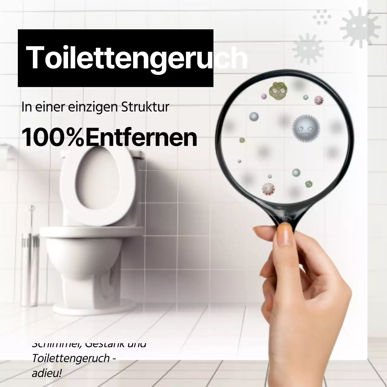 Schimmeliger Geruch Toilettengeruch zu 100 % beseitigt in nur einer Installation Unternehmensförderung