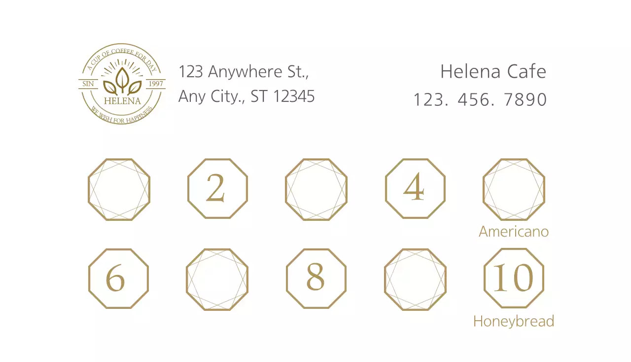 Maroon Classic Coffee Menu Business Card