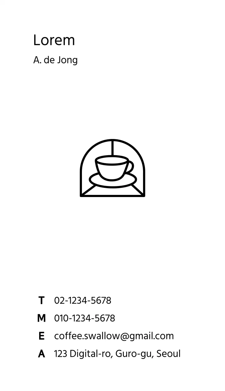Eenvoudig café logo café visitekaartjes