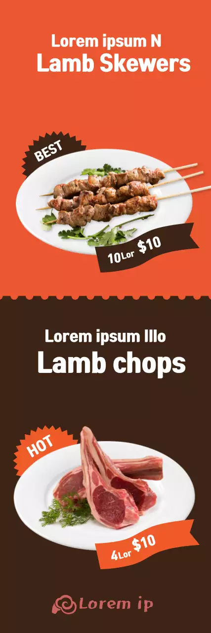 Faixa promocional de cordeiro laranja da moda