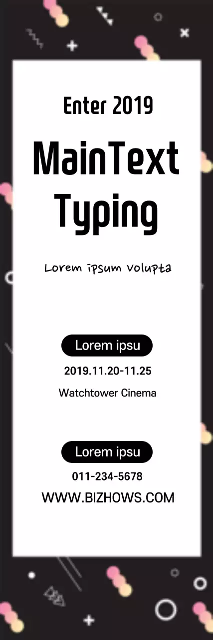 Banner de evento de digitação moderna preta