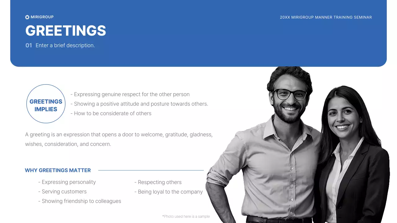 Blue Professional Training Manual Presentation