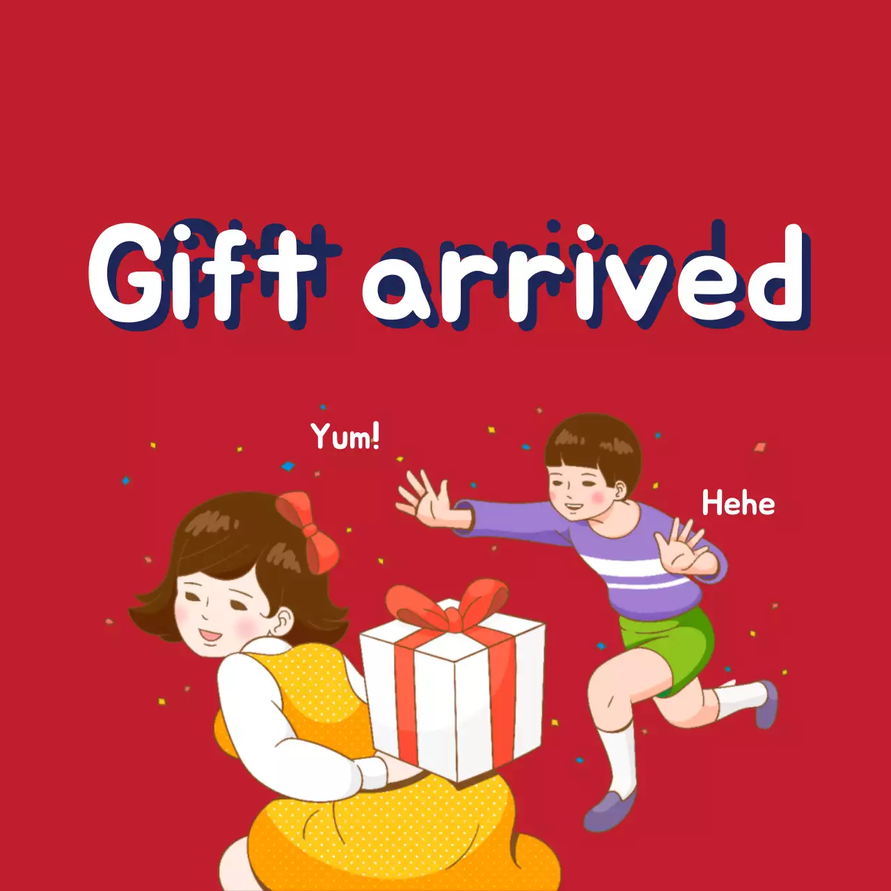 Red Retro Gift Announcement Banner