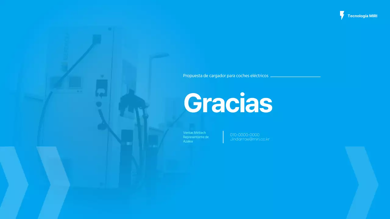 Propuesta de suministro de cargadores para coches eléctricos en azul claro y menta