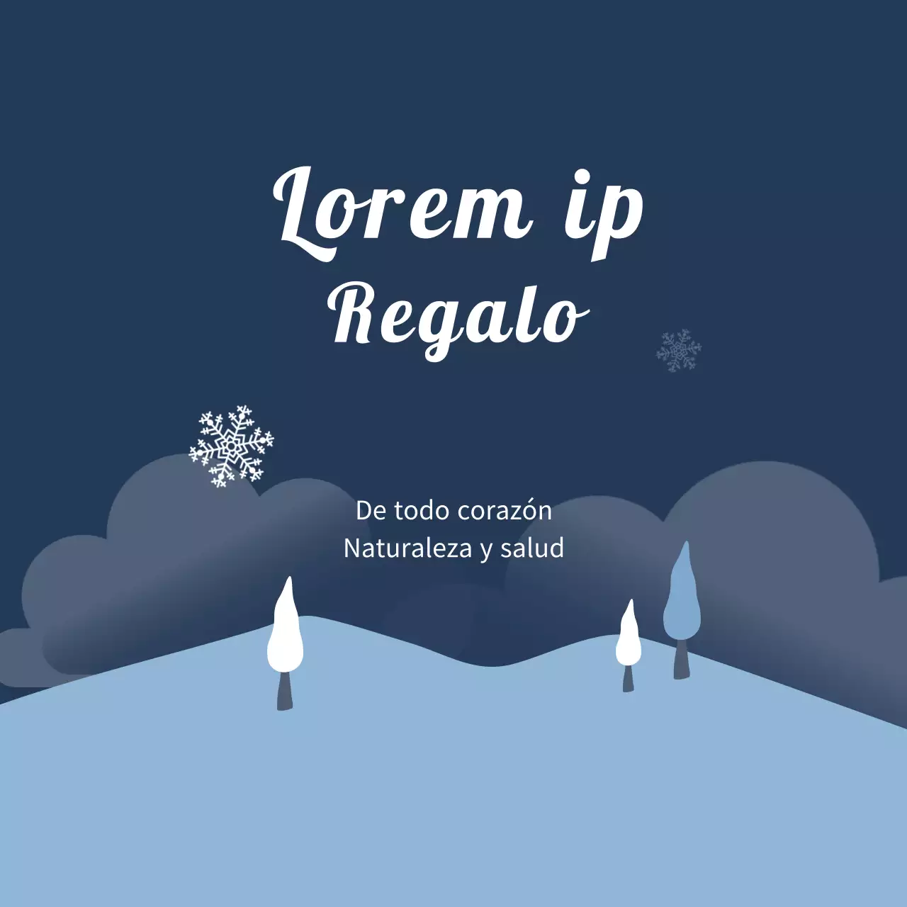 Etiqueta de regalo de invierno con ilustración azul