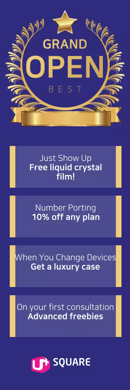 Banner promocional de inauguração elegante azul