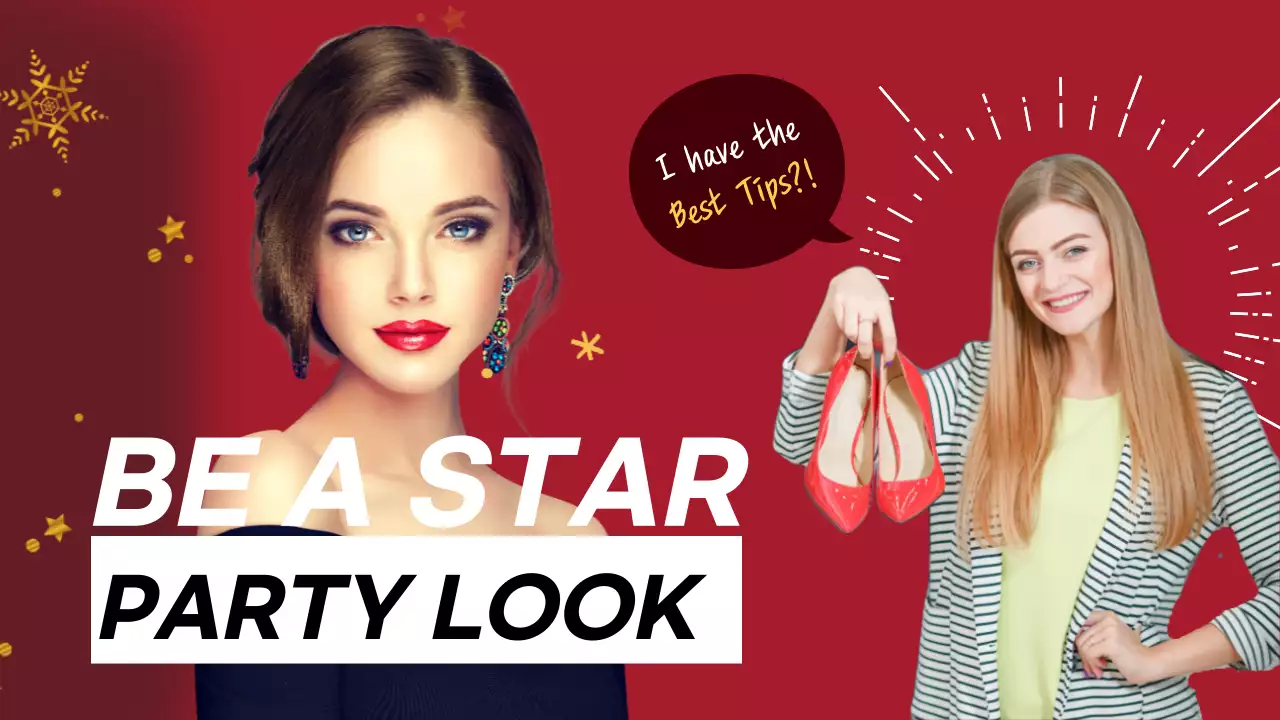 Red Trendy Party Promotion YouTube Thumbnail