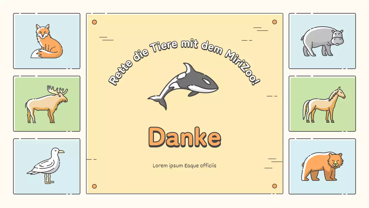 Zoopädagogische Materialien in Pastelltönen von Gelb, Chartreuse und Hellblau