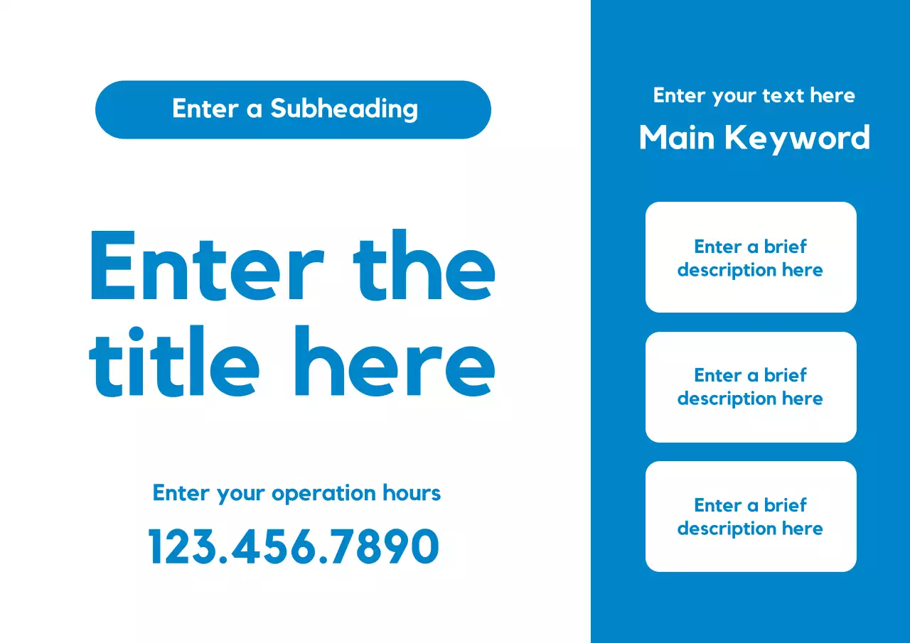 Blue Modern Business Card Poster