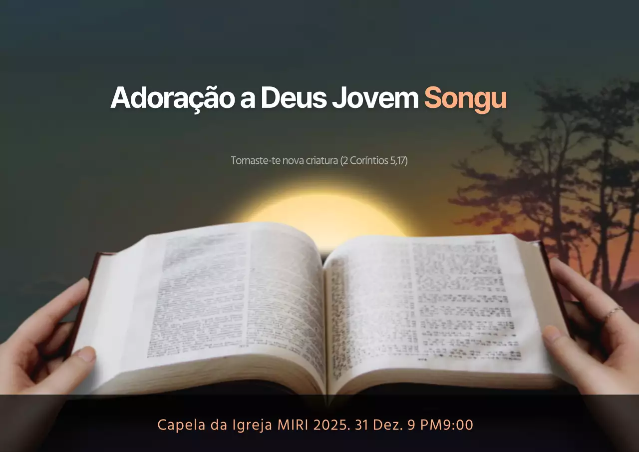 Evento de Ano Novo no fundo da Bíblia de Adoração do Deus Jovem Songgu