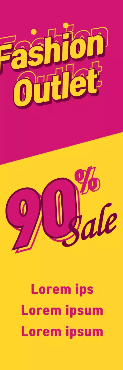 Banner promocional de moda amarelo em negrito