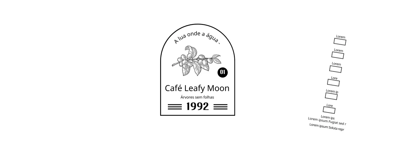 Promova e informe o seu café com um logótipo de emblema simples a preto e branco