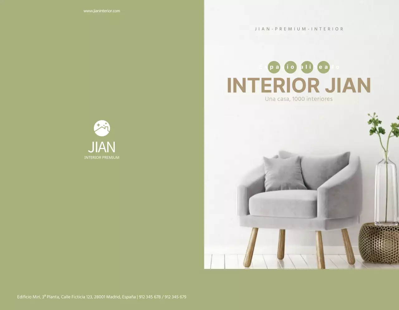 Concepto de logotipo sencillo para interiores en chartreuse