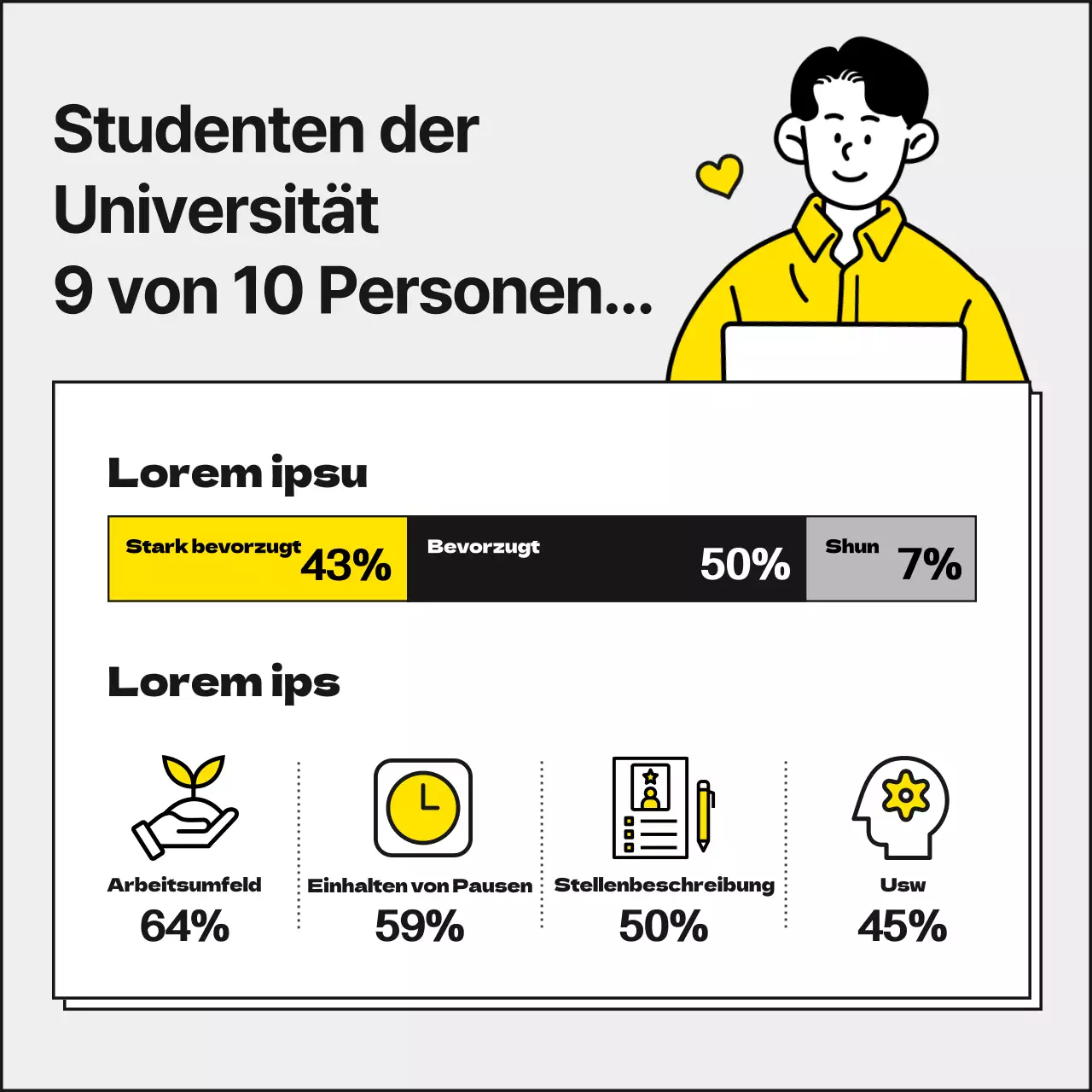 Gelbe und einfarbige, adrette und niedliche College-Studenten, die im Winter einen Teilzeitjob in einer Behörde suchen