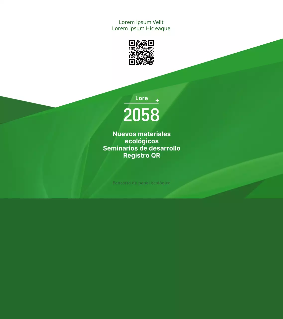 Estilo de texto sencillo con colores verde y blanco Información sobre seminarios de desarrollo ecológico