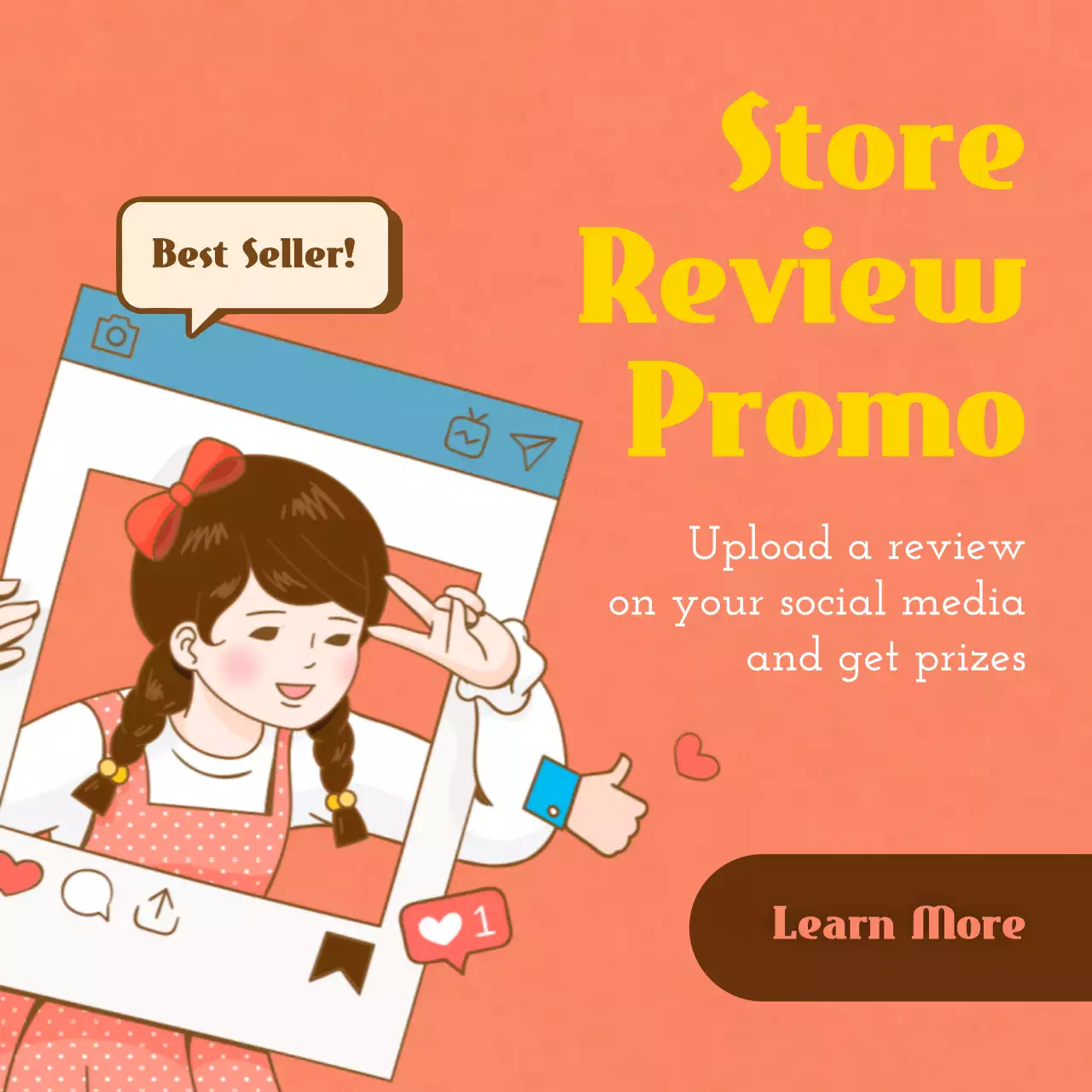 Orange Retro Store Promotion Instagram Post