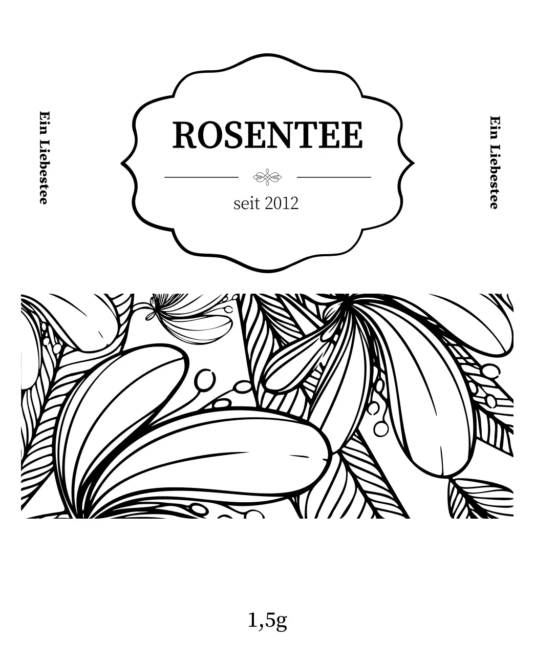 Luxuriöser Blume-Rose-Teebeutel