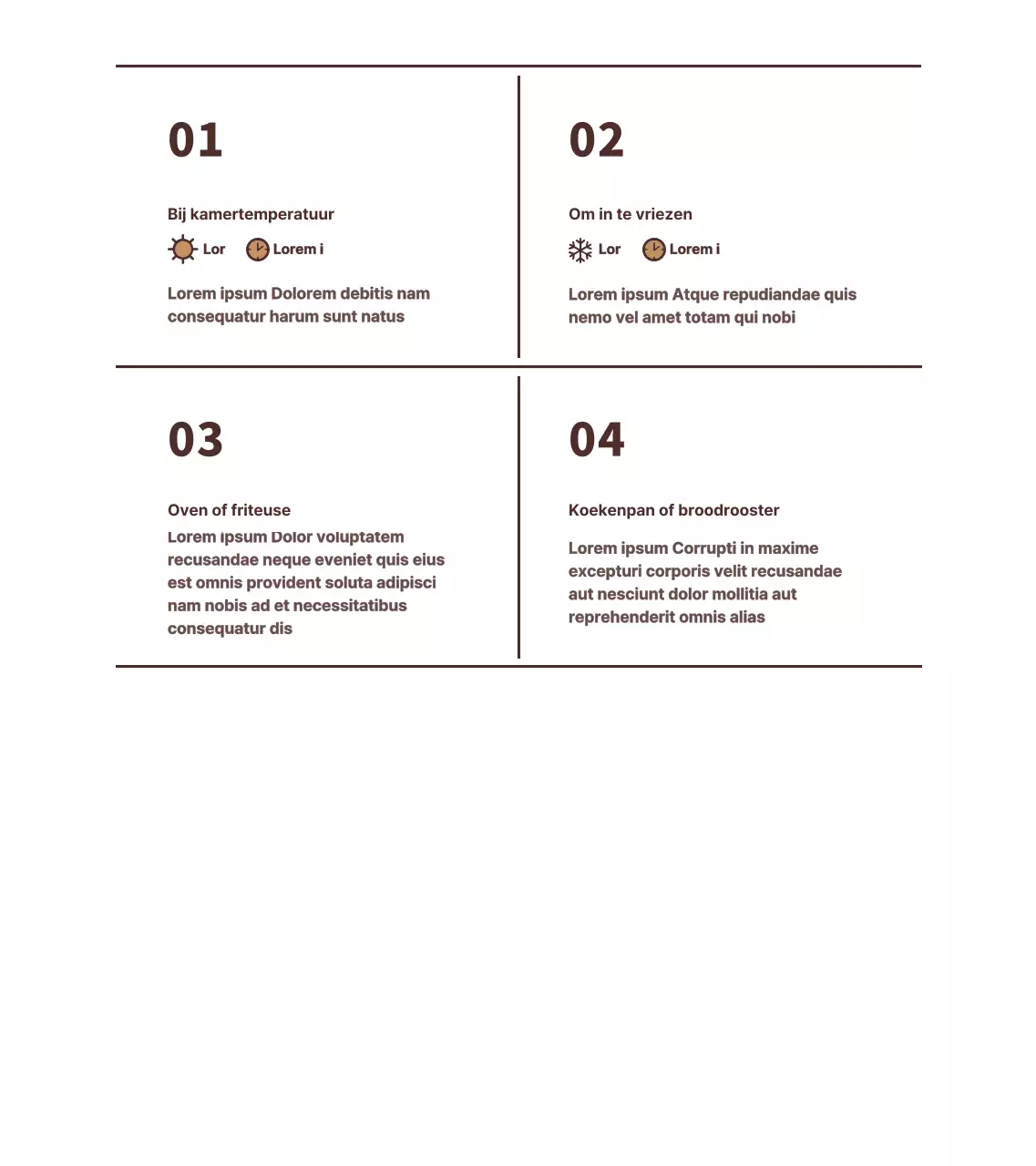 Bruin, eenvoudige tekst lay-outstijl Brood Informatie