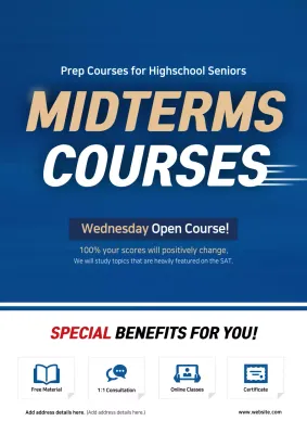 Blue Modern Education Promotion Poster