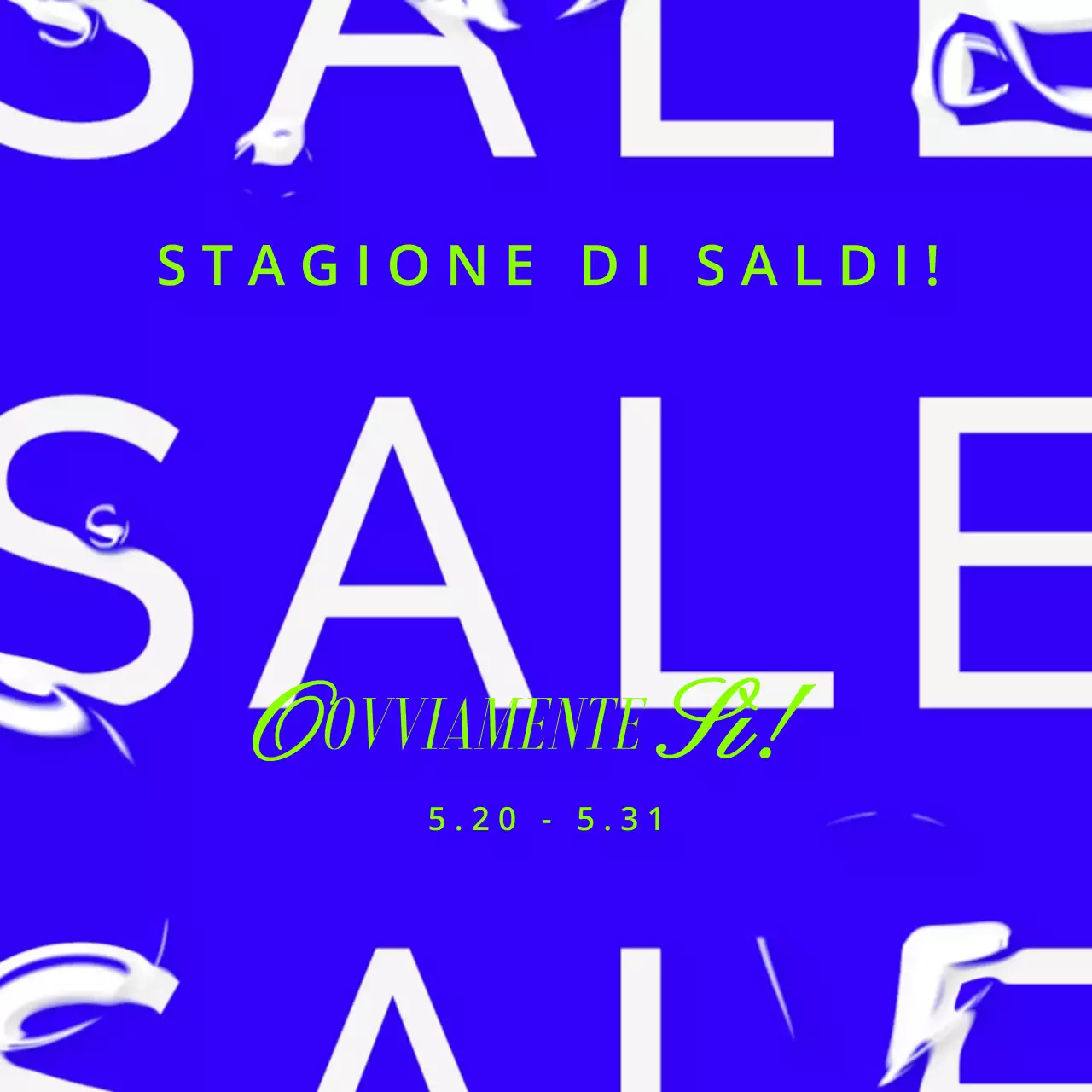 Un fascio d'umore alla moda con marchio in blu e verde fluorescente