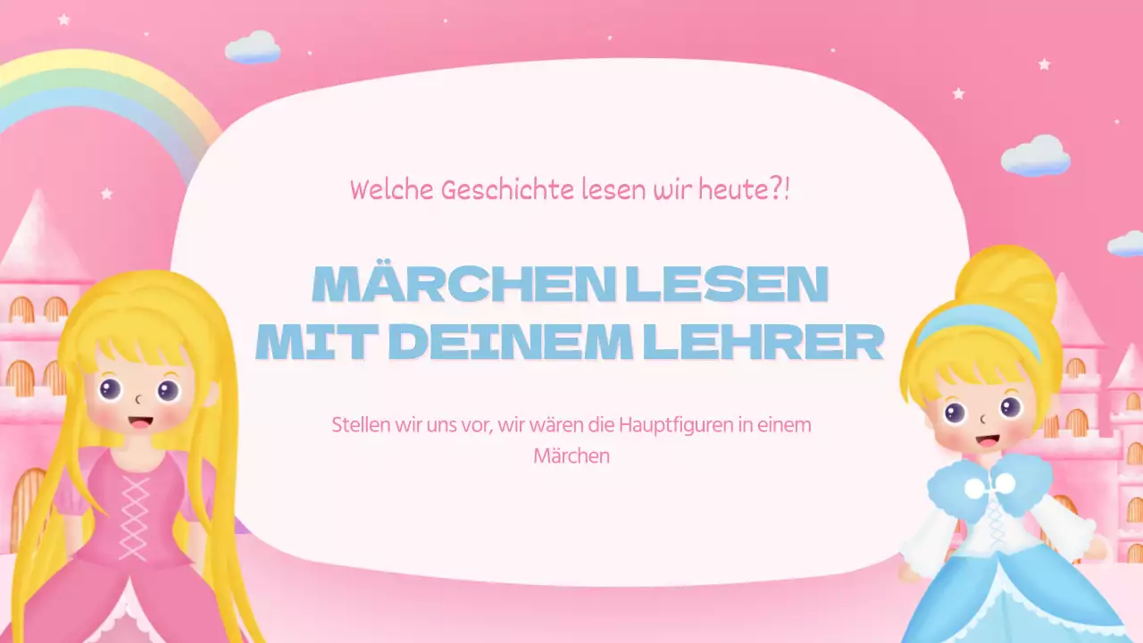 Eine niedliche rosa Prinzessin, ein Märchen, Schauspielunterricht