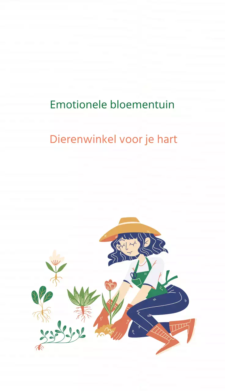 Groene illustratie Nette bloementuin