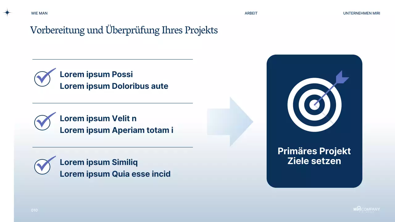 Moderner Business-PT-Vorschlag in Marineblau
