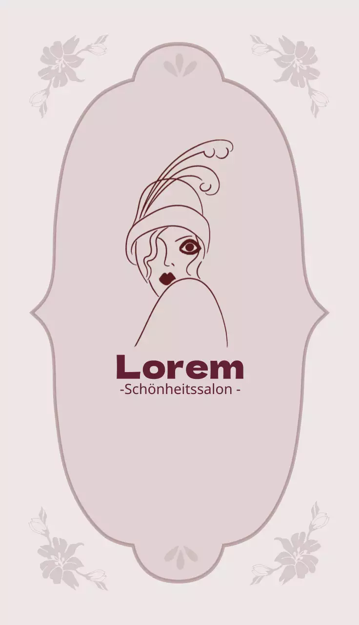 Rosa lila Illustration Friseursalon Schönheit Visitenkarte
