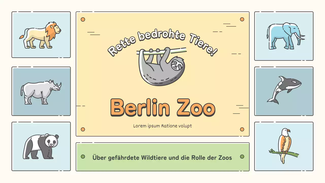 Zoopädagogische Materialien in Pastelltönen von Gelb, Chartreuse und Hellblau