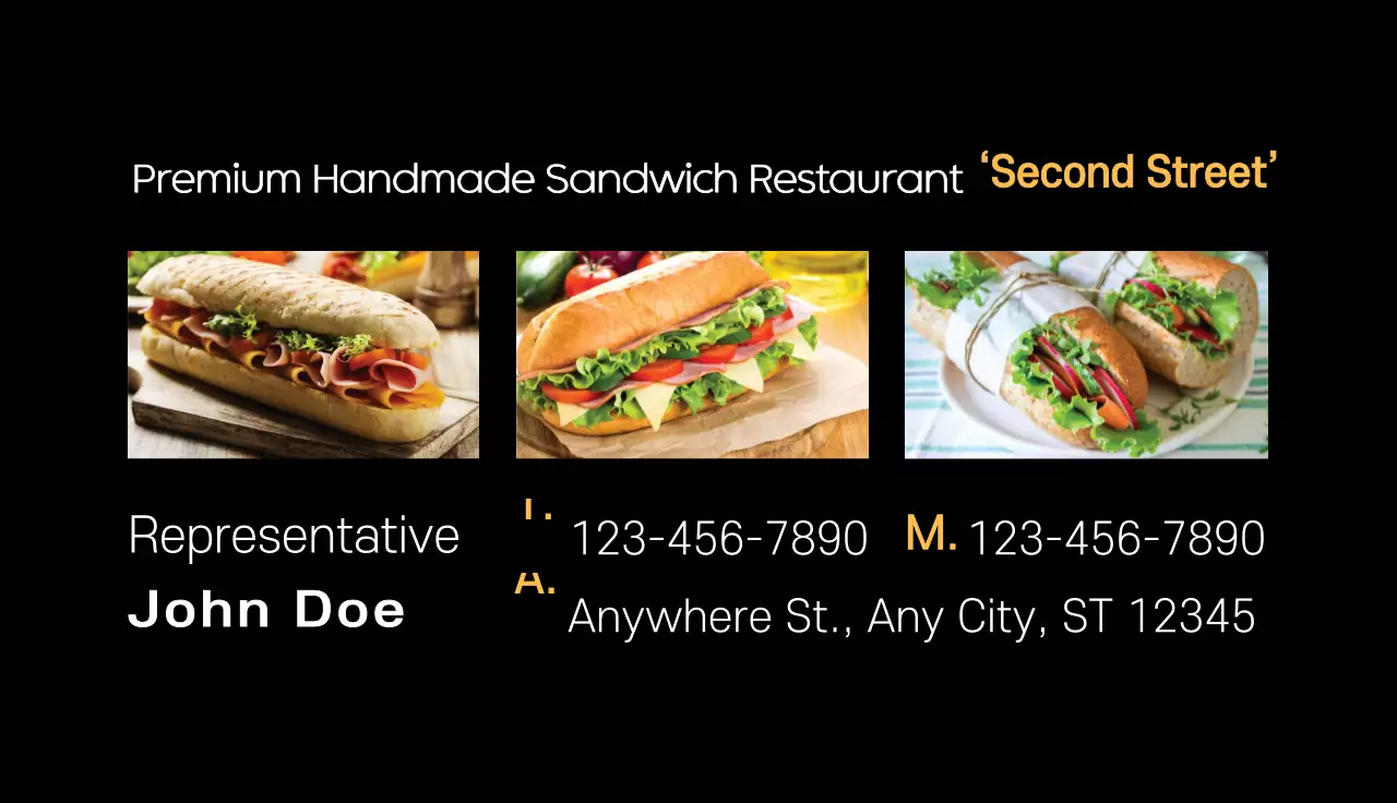 White Minimal Sandwich Business Card