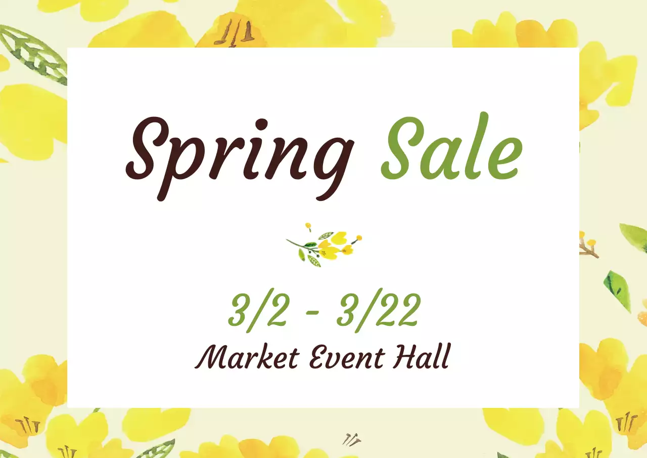 Yellow Floral Sale Promotion Poster
