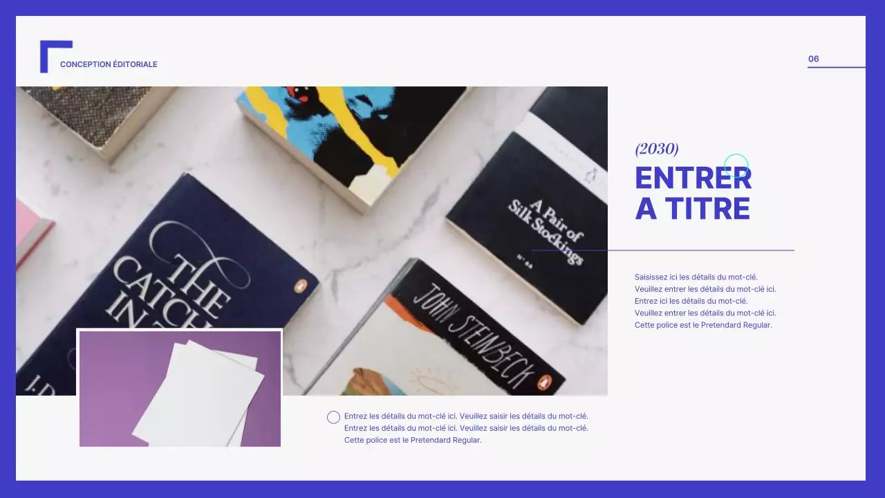 Un portefeuille simple en bleu et blanc