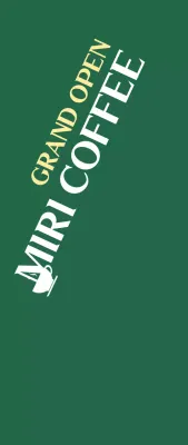 Promoção de abertura de um pequeno café sobre um fundo verde