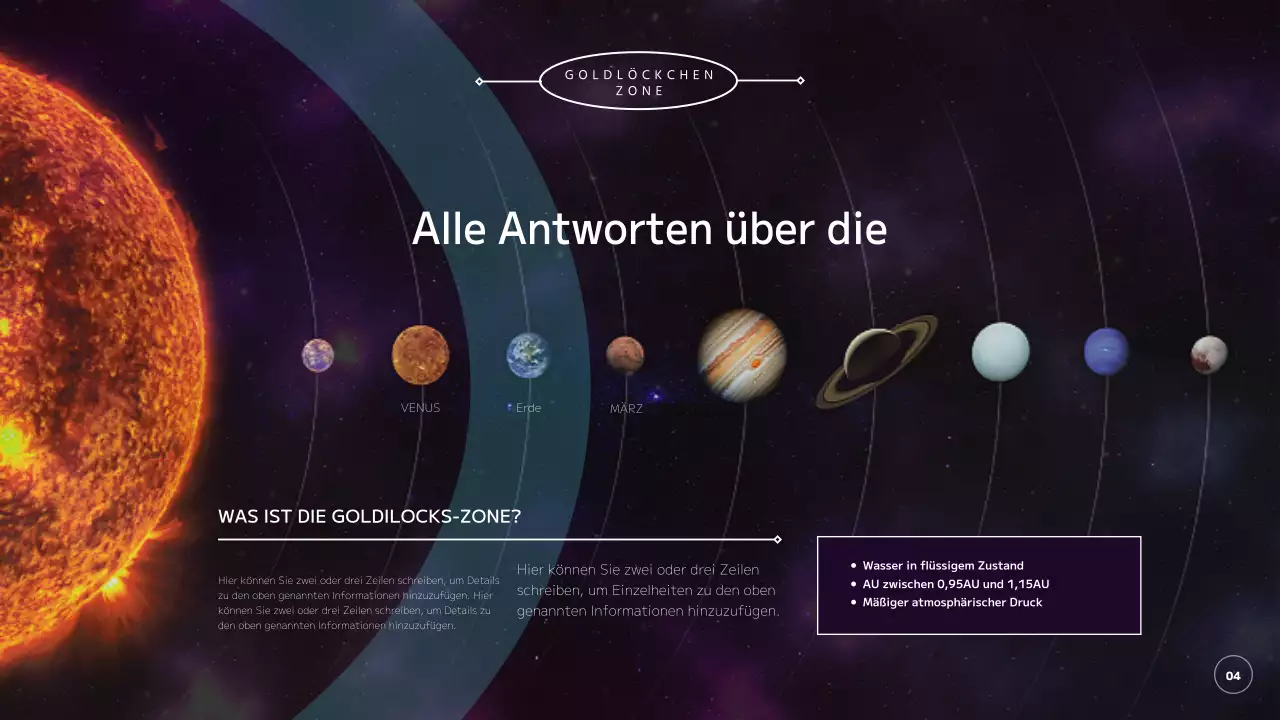 Erkundung des Universums, der Planeten und der Erde in Lila und Schwarz