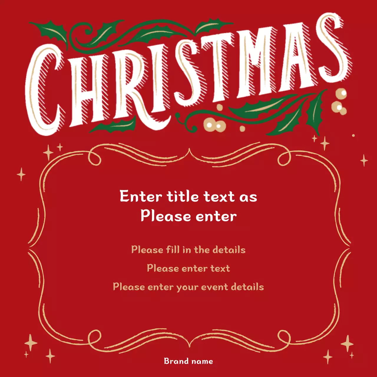 Banner de convite tradicional de Natal vermelho