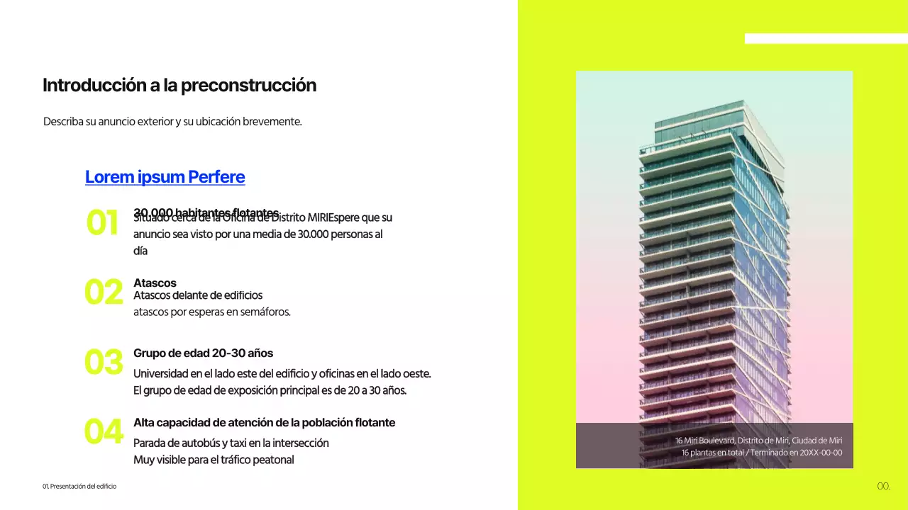 Propuesta de valla publicitaria de un edificio en cal y azul