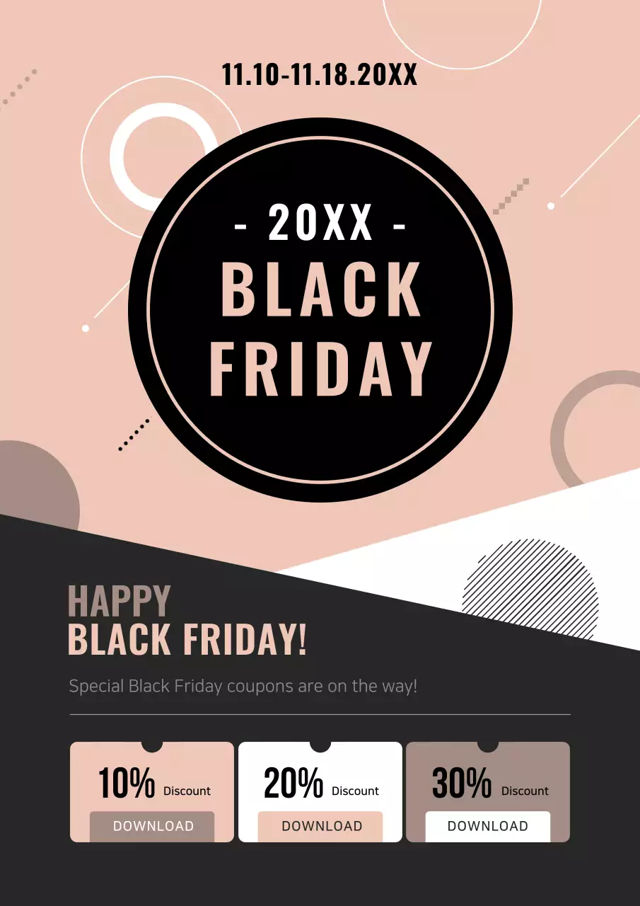 Beige Trendy Black Friday Promotion Poster