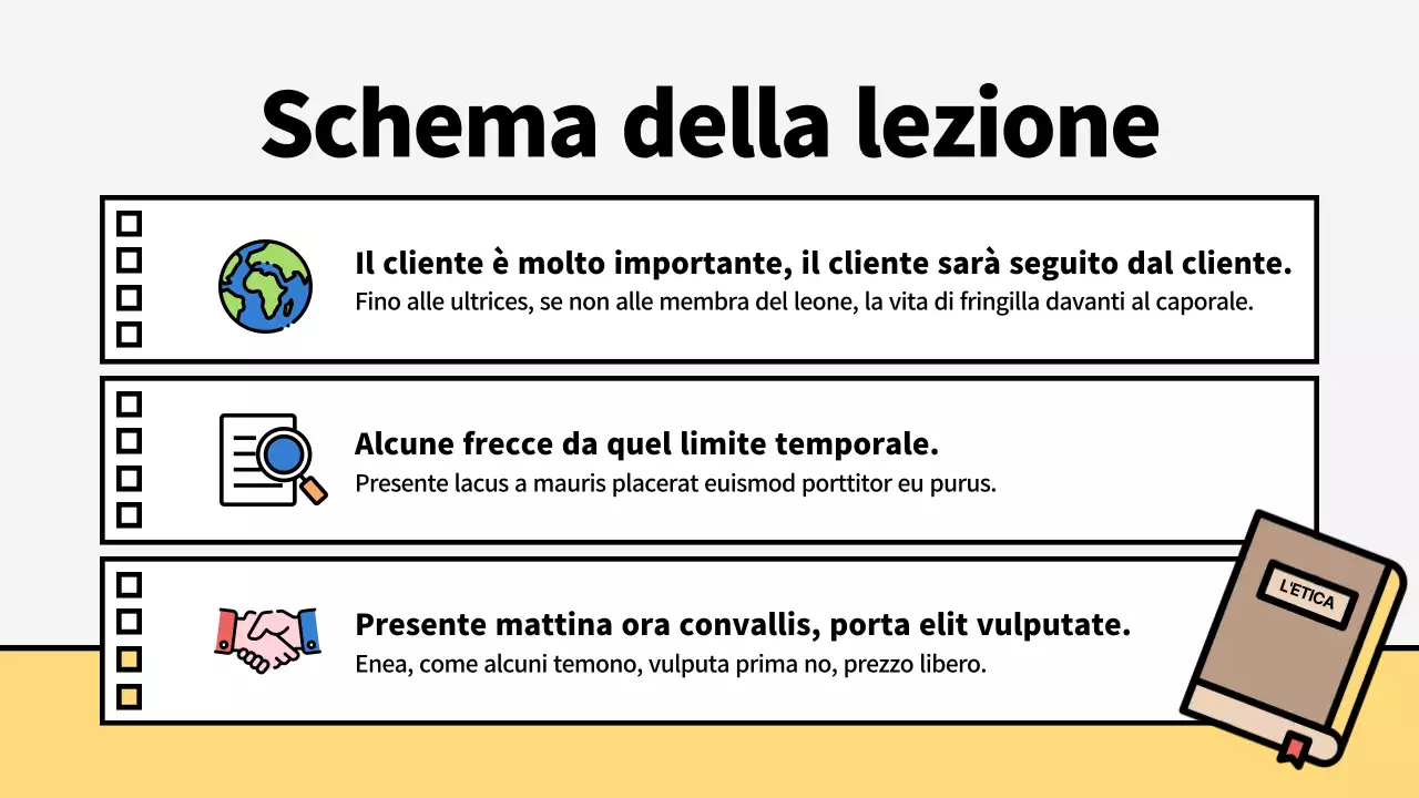 Illustrazioni vivaci e simpatiche sulla vita e sull'etica